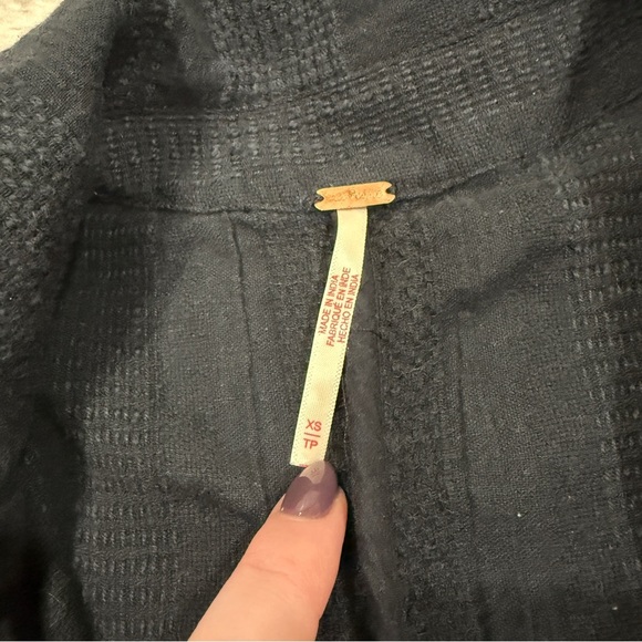 Free People Black Textured Linen Jacket - Picture 6 of 10